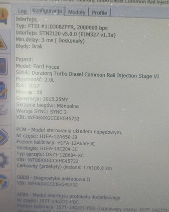 Ford Focus cena 35999 przebieg: 176100, rok produkcji 2017 z Nowe Skalmierzyce małe 352
